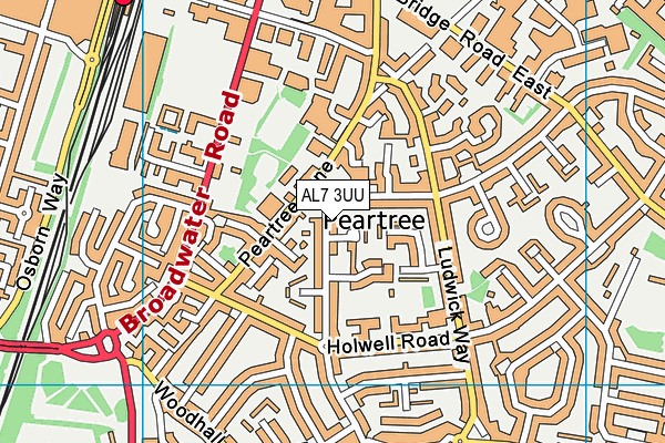 AL7 3UU map - OS VectorMap District (Ordnance Survey)
