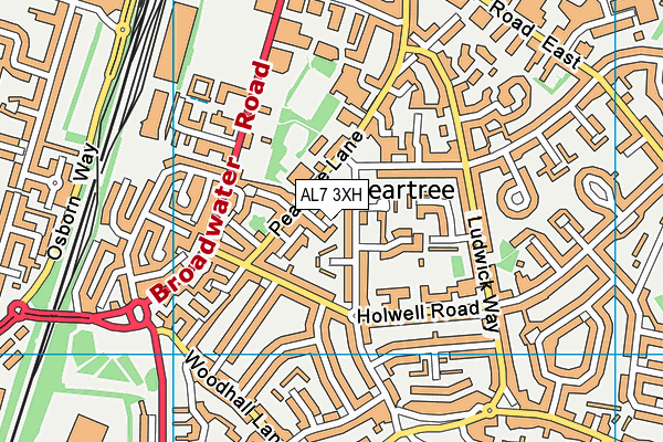 AL7 3XH map - OS VectorMap District (Ordnance Survey)