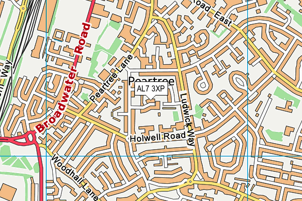 AL7 3XP map - OS VectorMap District (Ordnance Survey)