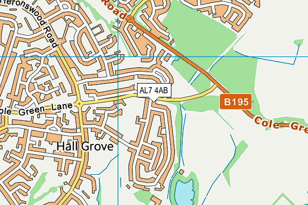 AL7 4AB map - OS VectorMap District (Ordnance Survey)