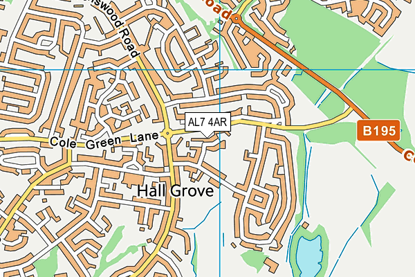 AL7 4AR map - OS VectorMap District (Ordnance Survey)