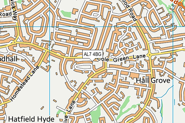 AL7 4BG map - OS VectorMap District (Ordnance Survey)