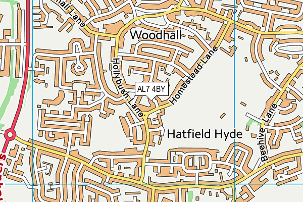 AL7 4BY map - OS VectorMap District (Ordnance Survey)