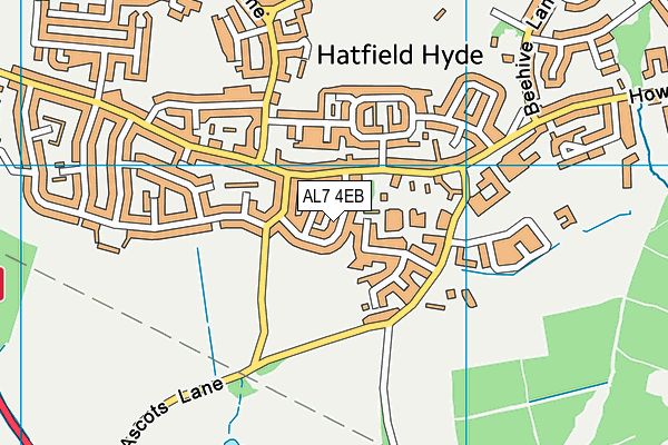 AL7 4EB map - OS VectorMap District (Ordnance Survey)