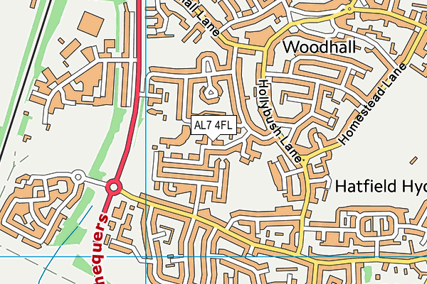 AL7 4FL map - OS VectorMap District (Ordnance Survey)