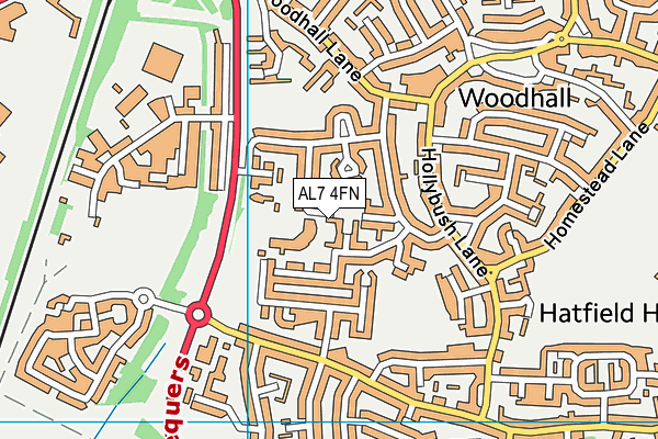 AL7 4FN map - OS VectorMap District (Ordnance Survey)