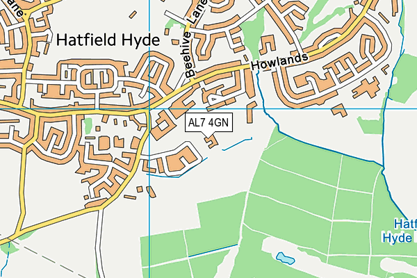 AL7 4GN map - OS VectorMap District (Ordnance Survey)