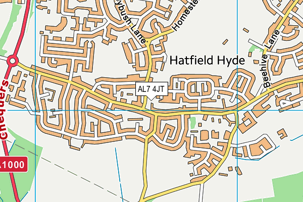 AL7 4JT map - OS VectorMap District (Ordnance Survey)