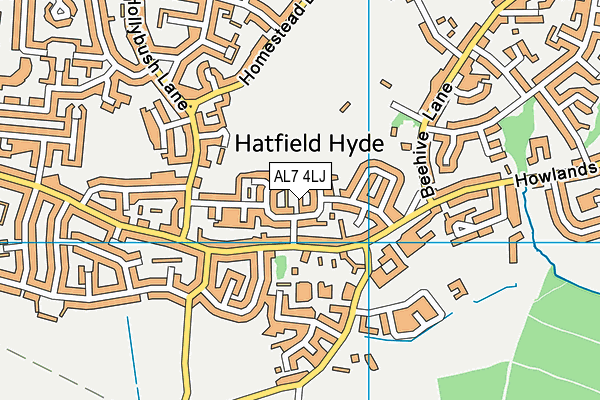 AL7 4LJ map - OS VectorMap District (Ordnance Survey)