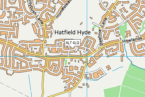 AL7 4LQ map - OS VectorMap District (Ordnance Survey)