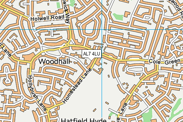 AL7 4LU map - OS VectorMap District (Ordnance Survey)