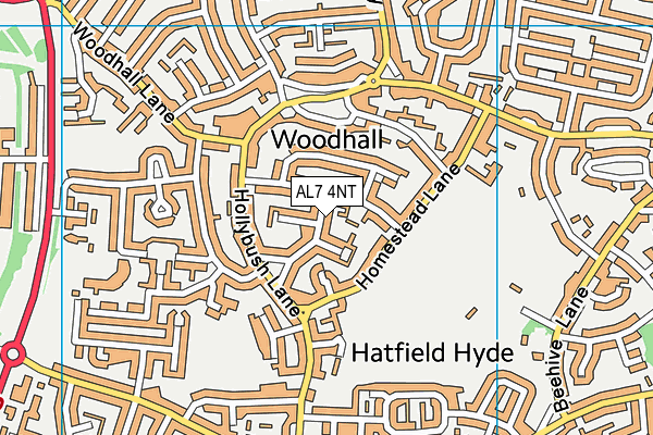 AL7 4NT map - OS VectorMap District (Ordnance Survey)