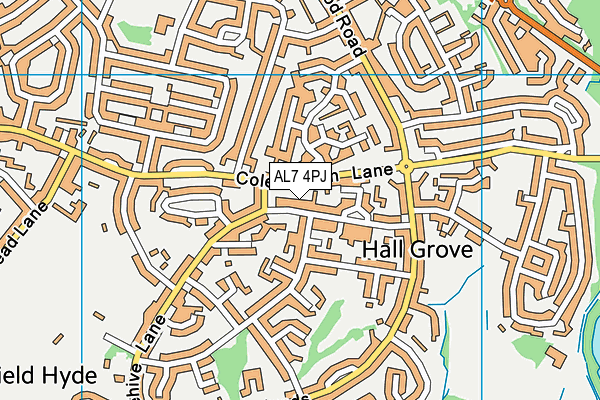 AL7 4PJ map - OS VectorMap District (Ordnance Survey)