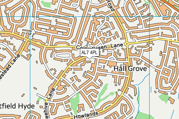 AL7 4PL map - OS VectorMap District (Ordnance Survey)