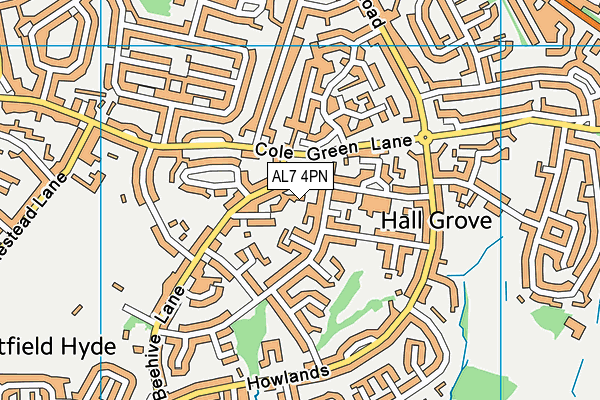 AL7 4PN map - OS VectorMap District (Ordnance Survey)