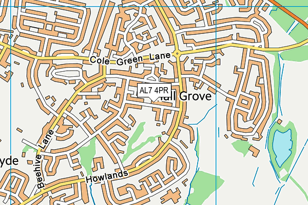 AL7 4PR map - OS VectorMap District (Ordnance Survey)