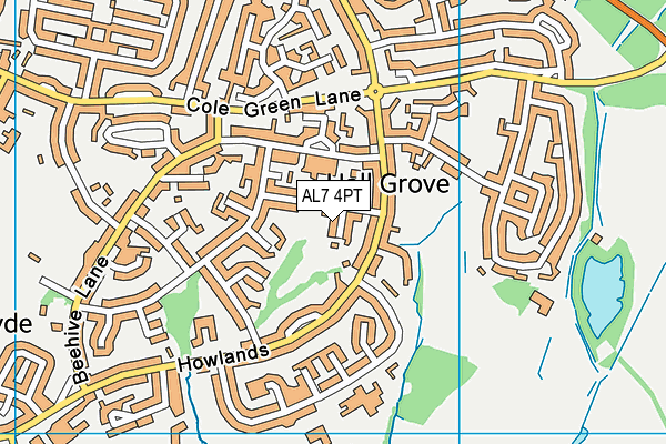 AL7 4PT map - OS VectorMap District (Ordnance Survey)