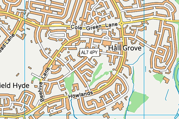AL7 4PY map - OS VectorMap District (Ordnance Survey)