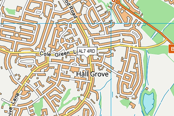 AL7 4RD map - OS VectorMap District (Ordnance Survey)