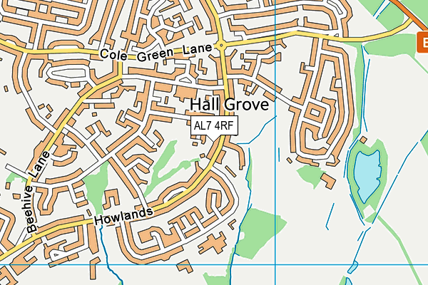 AL7 4RF map - OS VectorMap District (Ordnance Survey)