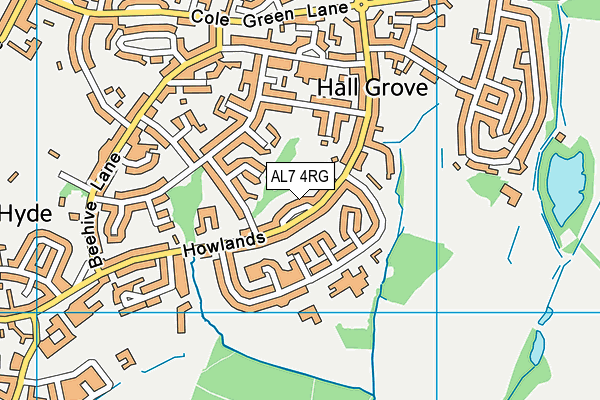 AL7 4RG map - OS VectorMap District (Ordnance Survey)