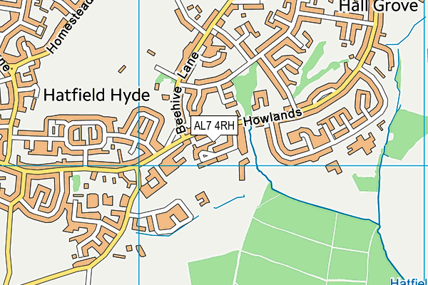 AL7 4RH map - OS VectorMap District (Ordnance Survey)