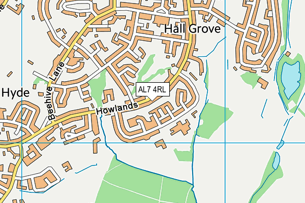 AL7 4RL map - OS VectorMap District (Ordnance Survey)