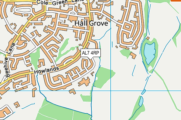 AL7 4RP map - OS VectorMap District (Ordnance Survey)