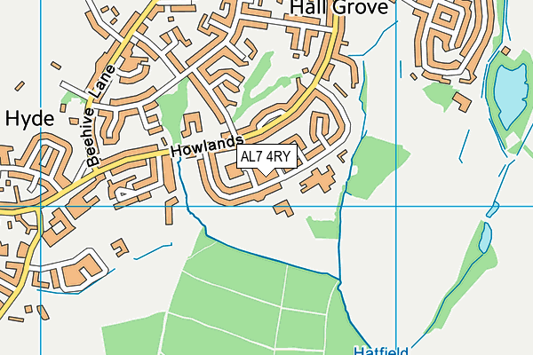 AL7 4RY map - OS VectorMap District (Ordnance Survey)