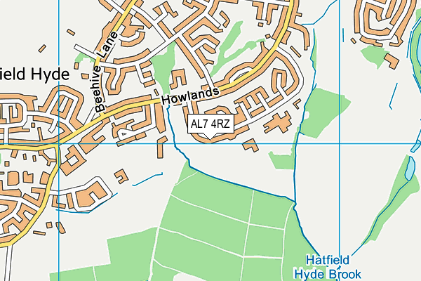 AL7 4RZ map - OS VectorMap District (Ordnance Survey)