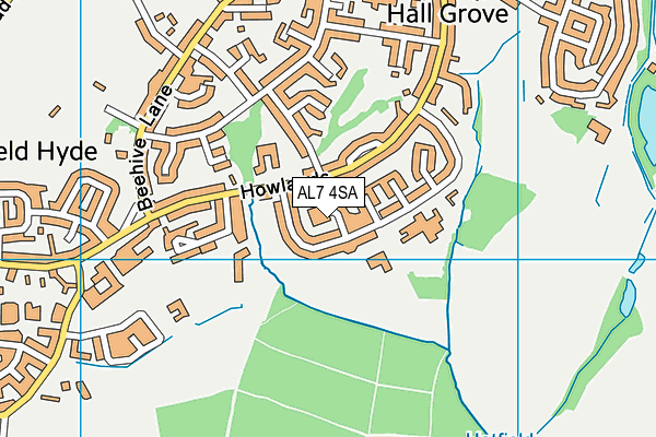 AL7 4SA map - OS VectorMap District (Ordnance Survey)