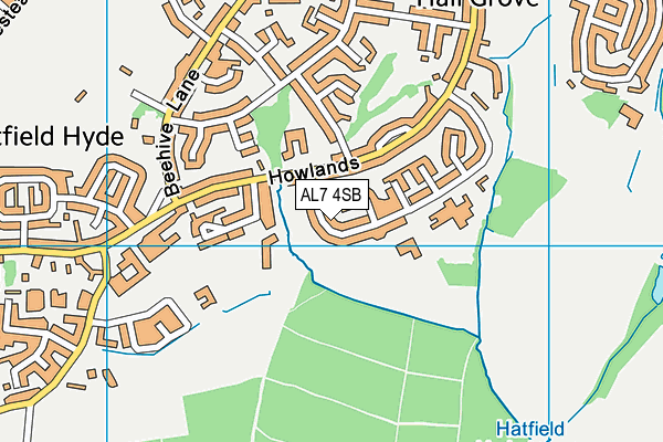 AL7 4SB map - OS VectorMap District (Ordnance Survey)