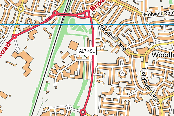 AL7 4SL map - OS VectorMap District (Ordnance Survey)