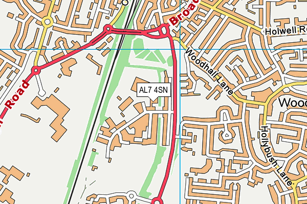 AL7 4SN map - OS VectorMap District (Ordnance Survey)
