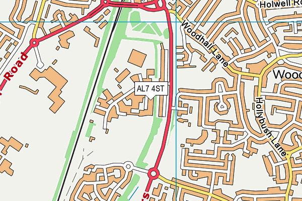 AL7 4ST map - OS VectorMap District (Ordnance Survey)