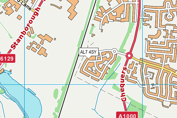 AL7 4SY map - OS VectorMap District (Ordnance Survey)