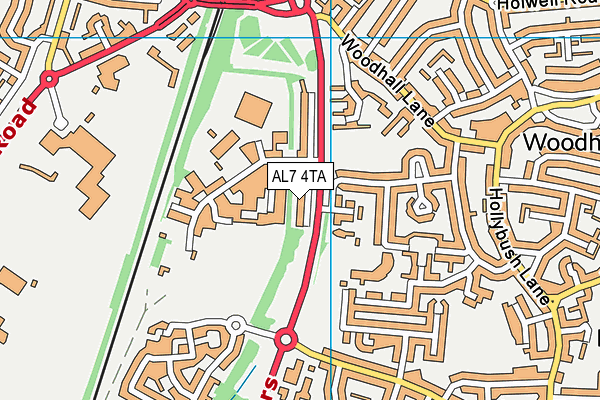 AL7 4TA map - OS VectorMap District (Ordnance Survey)