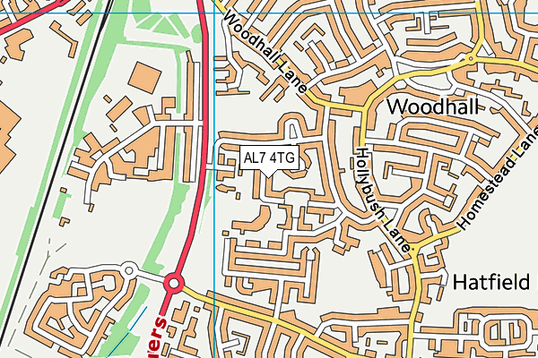 AL7 4TG map - OS VectorMap District (Ordnance Survey)