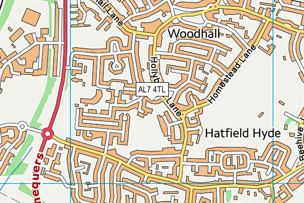 AL7 4TL map - OS VectorMap District (Ordnance Survey)