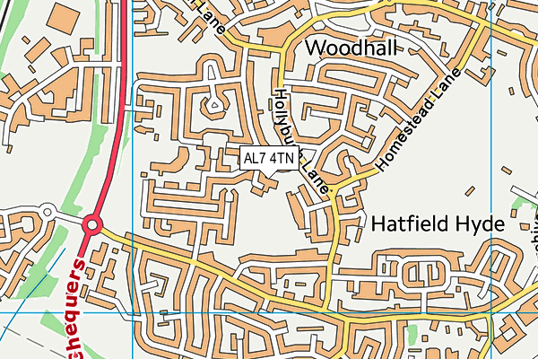 AL7 4TN map - OS VectorMap District (Ordnance Survey)