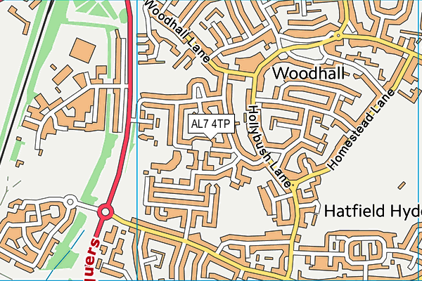 AL7 4TP map - OS VectorMap District (Ordnance Survey)