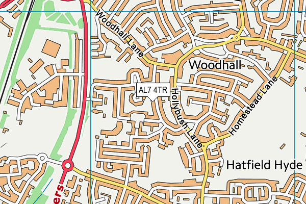 AL7 4TR map - OS VectorMap District (Ordnance Survey)