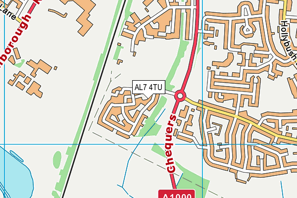 AL7 4TU map - OS VectorMap District (Ordnance Survey)