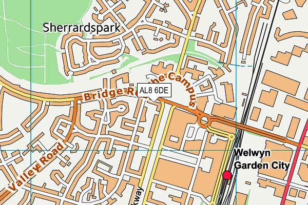 AL8 6DE map - OS VectorMap District (Ordnance Survey)