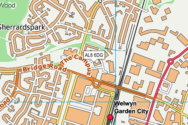 AL8 6DG map - OS VectorMap District (Ordnance Survey)