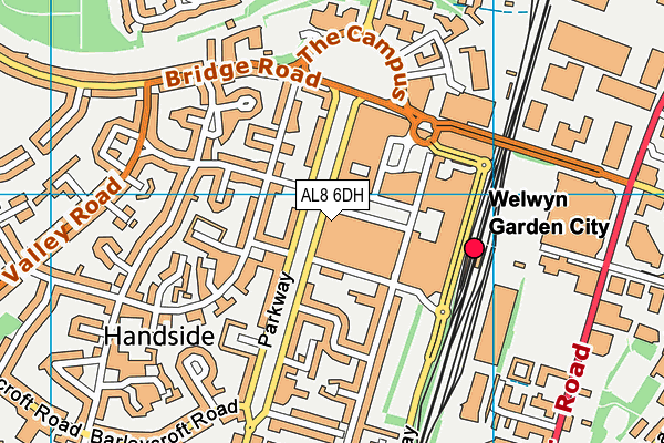 AL8 6DH map - OS VectorMap District (Ordnance Survey)