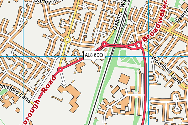 AL8 6DQ map - OS VectorMap District (Ordnance Survey)