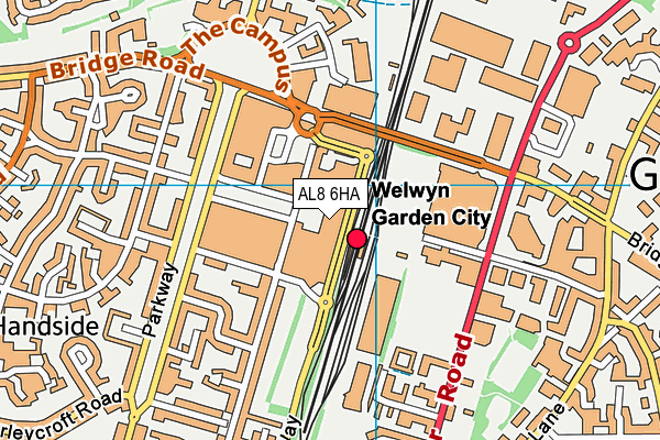 Anytime Fitness (Welwyn Garden City) map (AL8 6HA) - OS VectorMap District (Ordnance Survey)