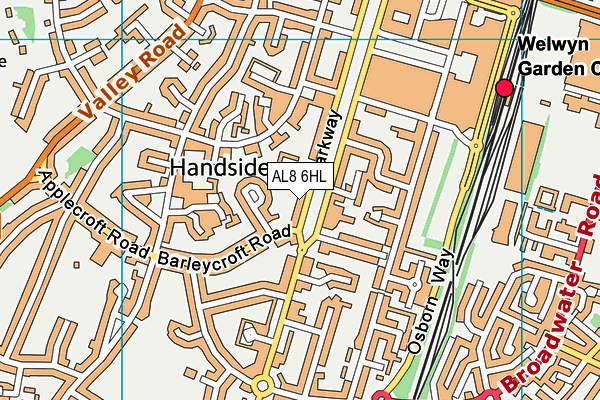 AL8 6HL map - OS VectorMap District (Ordnance Survey)