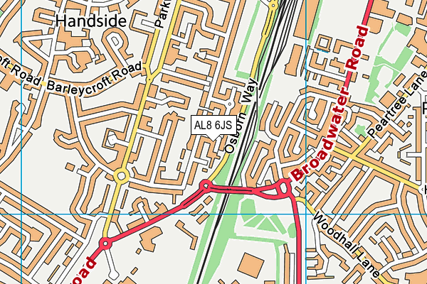 AL8 6JS map - OS VectorMap District (Ordnance Survey)